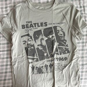 Target The Beatles Graphic Short Sleeve Tee - Light Green with Black Print